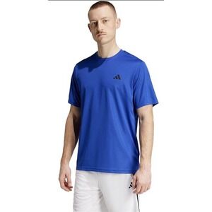 Adidas Aeroready Men 2X Blue Short Sleeve Training Athletic T-Shirt‎ Logo